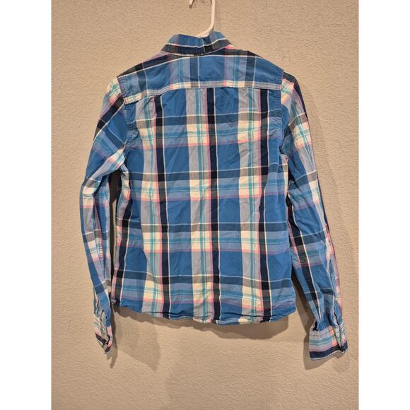 Abercrombie & Fitch Men's Collared Plaid Button Down Muscle Shirt XL Multicolor - Picture 2 of 5